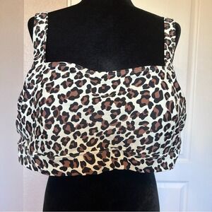 Kona Sol Cheetah Print‎ Swim Bathing Suit Top Size 24W
